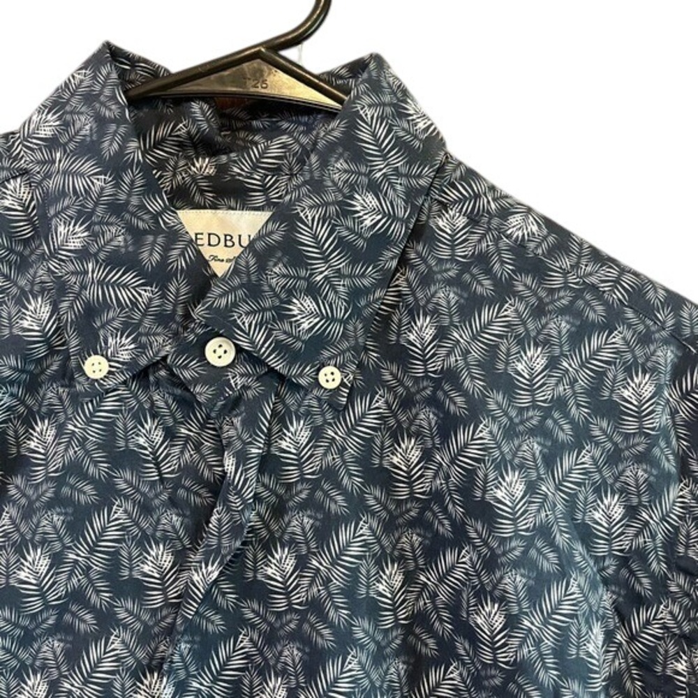 Ledbury Menswear Button Down Short Sleeve Palm Leaf Shirt baumwolle cotton 16.5L